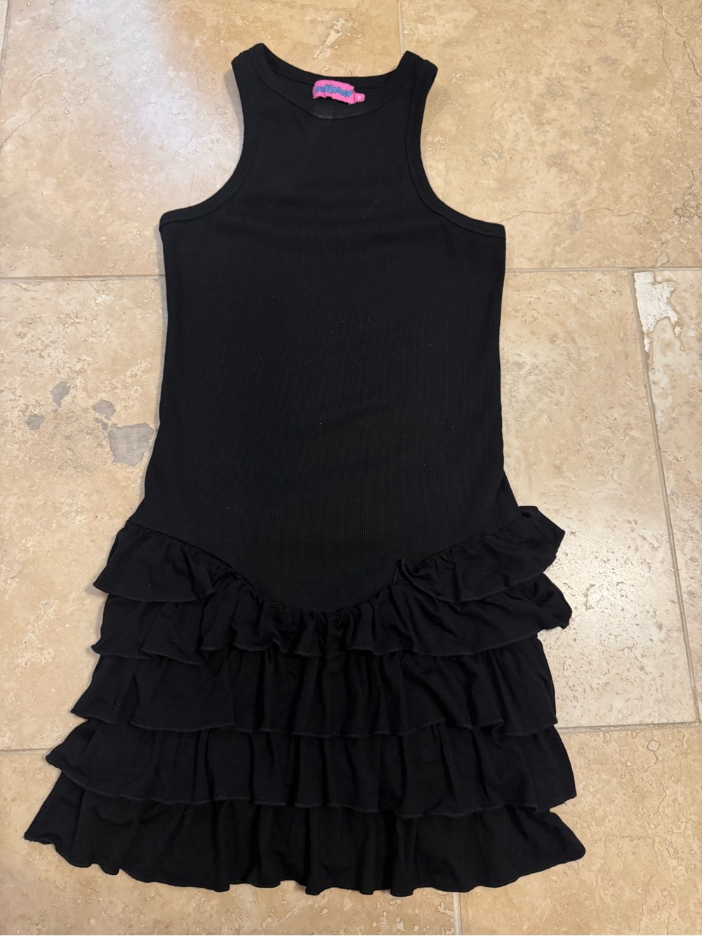 Edikted Margot Ruffle Hem Ribbed Mini Dress - Picture 2 of 4